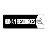 Cartello con Risorse Umane, 22,9 x 7,6 cm, targa autoadesiva per porta per ufficio, camera e casa