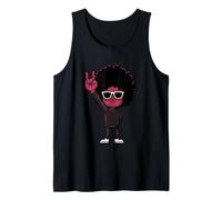 Cartello con Scritta «Afro Man Rock Hand», Stile retrò, con Simpatica Grafica Funky Canotta