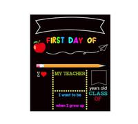 Cartello con scritta "Back to School" su entrambi i lati, 25,4 x 30,5 cm, per ragazze e ragazzi, First & Last Days of Chalkboard