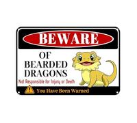 Cartello con scritta "Beware of Bearded Dragons for Bearded Dragon Tank Cage Home Bedroom Bathroom Decor", segnale di avvertimento regalo per gli amanti dei draghi 20,3 x 30,5 cm