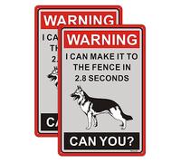 Cartello con scritta "Beware of Dogs Warning I Can Make It to The Fence in 2.8 Sec. German Shepherd Sign Metal 30,5 x 20,3 cm Dog On Premises Signs Dog On Premises Segnali di avvertimento per cani Segnali di avvertimento riflettenti in alluminio antiruggine facile da installare per esterni Confezione da 2