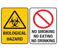 Cartello con scritta "Biological Hazard - No Smoking No Eating No Drinking Sign for House Office Home,Acrilico Design Moderno Porta 15,2 x 20,3 cm Accessori per la casa Porta o Parete