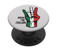 Cartello con scritta "Bruh I'm Italian Funny Quote Italy Flag Hand Sign Design PopSockets PopGrip Adesivo