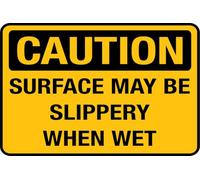 Cartello con scritta "Caution - Surface May Be Slippery When Wet Sign for House Office Home,Acrilico Design Moderno Porta 15,2 x 20,3 cm Decorazione per la Casa Accessori Porta o Parete