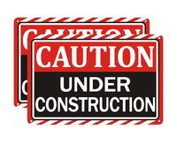 Cartello con scritta "Caution Under Construction, Hazard Area, No Trespassing door", 30,5 x 20,3 cm, in alluminio antiruggine, resistente allo sbiadimento, impermeabile, facile da installare