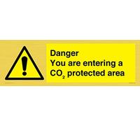Cartello con scritta "Danger you are enter a CO₂ protected area", 600 x 200 mm, L62