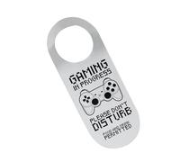 Cartello con scritta "Do Not Disturb", 13 cm, in legno, da appendere alla porta, con scritta "Gaming In Progress" (lingua italiana non garantita), divertente in legno da appendere per camera da