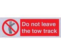 Cartello con scritta "Do not leave the train" - 450 x 150 mm - L41