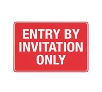 Cartello con scritta "Entry By Invitation Only", 30,5 x 20,3 cm, riflettente, in alluminio, segnaletica di avvertimento con simbolo, per uso interno ed