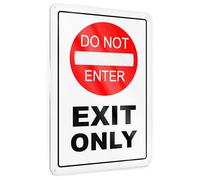 Cartello con scritta "Exit Only Do Not Enter", 20,3 x 30,5 cm, in alluminio riflettente per affari, resistente alle intemperie