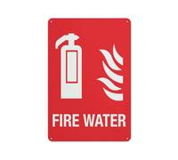 Cartello con scritta "Fire Water Sign", 20,3 x 30,5 cm, rivestimento riflettente in alluminio antiruggine, resistente alle intemperie, impermeabile, facile da montare