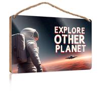 Cartello con scritta "Friend" per la decorazione della casa, esplorare altro pianeta: astronauta su Marte, cartelli divertenti per ufficio e casa (15 x 28 cm)