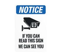Cartello con scritta "If You Can Read This We Can See You With Graphic Warning Sign", divertente cartello di sicurezza in metallo per affari, casa, esterni, interni, garage, parete stradale, sicurezza