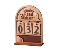 Cartello con scritta in inglese "Books Read This Year", stile rustico, vintage, in legno, per amanti dei libri, per monitorare il letterario, funzione decorativa per casa, ufficio, studio