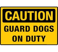 Cartello con scritta in inglese "Caution Guard Dogs On Duty per porta d'ingresso, 15,2 x 20,3 cm, per casa, lavoro, casa, cartelli in alluminio per cancelli e finestre, non sbiadisce