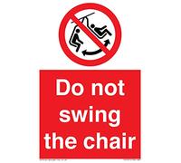 Cartello con scritta in inglese "Do not swing the chair", 100 x 150 mm, formato A6P