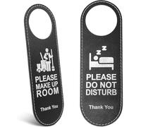 Cartello con scritta in lingua inglese "Do Not Disturb Please Make Up Room" in pelle su entrambi i lati, per la pulizia, per ufficio, hotel, casa, clinica, forniture belle e attraenti