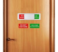 Cartello con scritta in lingua inglese "Do Not Disturb Welcome Sign Please Knock", 17,8 x 5,1 cm, cartello con scritta "Do Not Disturb" per ufficio, casa, conferenza, indicatore porta scorrevole