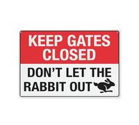 Cartello con scritta "Keep Gates Closed Don'T Let The Rabbit Out", 20,3 x 30,5 cm, rivestimento riflettente in alluminio antiruggine, resistente alle intemperie, impermeabile, facile da montare