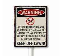 Cartello con scritta "Keep Off Lawn No Trespassing Private Property", divertente segnale di avvertimento "NO PETS" con paletto, 18 x 22 cm, per fermare i cani dalla cacca o dalla pipì sul prato, in