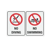 Cartello con scritta "No Diving - No Swimming Sign", 20,3 x 30,5 cm, in alluminio antiruggine, resistente alle intemperie, impermeabile, facile da montare