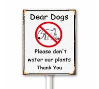 Cartello con scritta "No Dog Pee Sign for Lawn Please Do Not Water Our Plants Yard Signs Curb Your Dogs Sign with Metal Stake Waterproof Aluminum Plate for Lawn, Way, Home or Business Use 20x30 CM