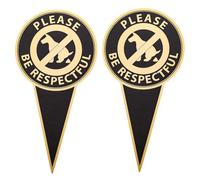Cartello con scritta "No Dog Poop per cortile con paletto, Prefdo 2 confezioni da 30,5 x 15,2 cm, double face, non fare cacca, si prega di essere rispettoso, fermare i cani dalla cacca o dalla pipì",