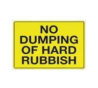 Cartello con scritta "No Dumping of Hard Rubbish", 20,3 x 30,5 cm, rivestimento riflettente in alluminio antiruggine, resistente alle intemperie, impermeabile, facile da montare