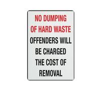 Cartello con scritta "No Dumping of Hard waste", 20,3 x 30,5 cm, in alluminio antiruggine, resistente alle intemperie, impermeabile, facile da montare