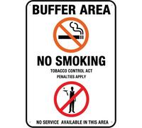 Cartello con scritta "No Smoking Buffer Area" per casa, porta, ufficio, cortile, in alluminio antiruggine - 30,5 x 20,3 cm