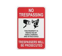 Cartello con scritta "No Trespassing This Property Is Protected By Video Cameras And Attack Safe, cartelli Outdoor, 30,5 x 20,3 cm, cartello per casa, affari, segnalazione vialetto