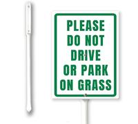 Cartello con scritta "Please Do Not Drive Or Park On Grass With Stakes Outdoor Lawn Yard Signs 17,8 x 22,4 cm