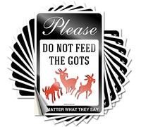 Cartello con scritta "Please Don't Feed The Goats, No Matter What They Say Magnetic Arch Wall Durable Vinyl/Motorcycle Helmet Reading Decor - Adesivi personalizzati per paraurti per auto (6 x 9 cm, 10
