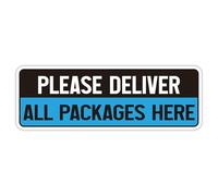 Cartello con scritta "Please Leave Packages and Deliveries Here", autoadesivo impermeabile e durevole per pacchi, si prega di posizionare i pacchi in scatola, adesivo per casa, ufficio, negozio