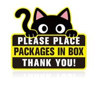 Cartello con scritta "Please Leave Packages and Deliveries Here", autoadesivo impermeabile e durevole per pacchi, si prega di posizionare i pacchi in scatola, adesivo per casa, ufficio, negozio