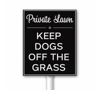 Cartello con scritta "Private Lawn Keep Dogs Off The Grass Yard Sign With Stake 18 x 22 cm No Dog Let No Dog Pee Pooping Keep Out Lawn New Home Gift Robusta targa in alluminio altamente visibile