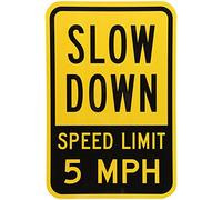 Cartello con scritta "Slow Down - Speed Limit 5 MPH" di SmartSign | 30,5 x 45,7 cm in alluminio