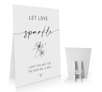 Cartello con scritta "Sparkler Send Off", 20,3 x 27,9 cm, Let Love Sparkle, moderno e minimalista, per matrimonio, con scritta "Light the Way for the New Mr. & Mrs", WDS28