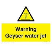 Cartello con scritta "Warning Geyser water jet", 100 x 75 mm, formato A7L