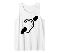 Cartello con Simbolo Hearing Impaired, Deaf Deafness Canotta