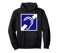 Cartello con Simbolo Hearing Impaired, Deaf Deafness Felpa con Cappuccio