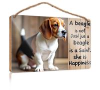 Cartello da appendere alla parete, con scritta "A Beagle Is Not Just A Beagle, She Is Happiness", decorazione per camera da letto dei ragazzi (23 x 35 cm)