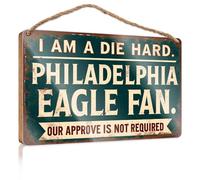 Cartello da appendere alla parete con scritta "I Am A Die Hard Philadelphia Eagles Fan". Divertente cartello decorativo per bagno e stanza indie (23 x 35 cm)