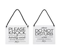 Cartello da appendere alla porta "Non disturbare e bussare", bianco, 6" x 6"