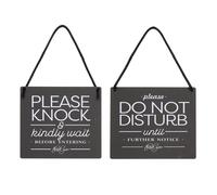 Cartello da appendere alla porta "Non disturbare e bussare", nero, 6"x6"