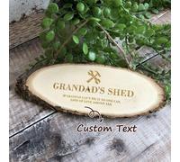 Cartello da appendere personalizzato in legno intagliato per il capanno da giardino | Regalo per il nonno | Regali per giardinieri | Cartello per l'orto | Cartello per officina/deposito degli attrezzi