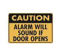 Cartello da cortile con scritta "Caution Alarm Will Sound If Door Opens Sign For House", 30,5 x 20,3 cm, in alluminio di alta qualità, resistente al sole, antiruggine