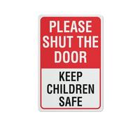Cartello da cortile con scritta "Please Shut The Door Keep Children Safe Sign For House", 30,5 x 20,3 cm, in alluminio di alta qualità, resistente al sole, antiruggine