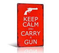 Cartello da cucina con scritta "Keep calm and carry a gun", 20 x 30 cm