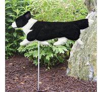 Cartello Da Giardino All'Aperto Corgi Figura Dipinta A Mano Cardigan Nera